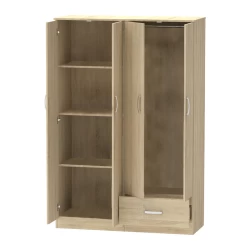 Ντουλάπα Ρούχων Τετράφυλλη Karter Sonoma Μελαμίνης 121X48X180Εκ