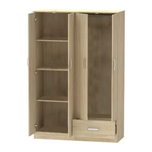 Ντουλάπα Ρούχων Τετράφυλλη Karter Sonoma Μελαμίνης 121X48X180Εκ