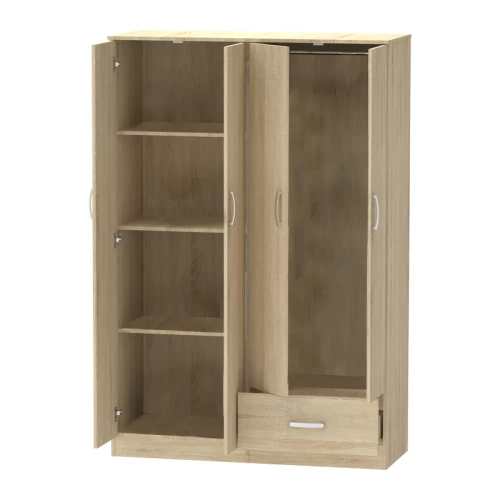 Ντουλάπα Ρούχων Τετράφυλλη Karter Sonoma Μελαμίνης 121X48X180Εκ