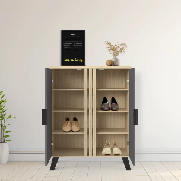 Παπουτσοθήκη-Ντουλάπι Shoby Ανθρακί-Sonoma 70.5X30X91Εκ