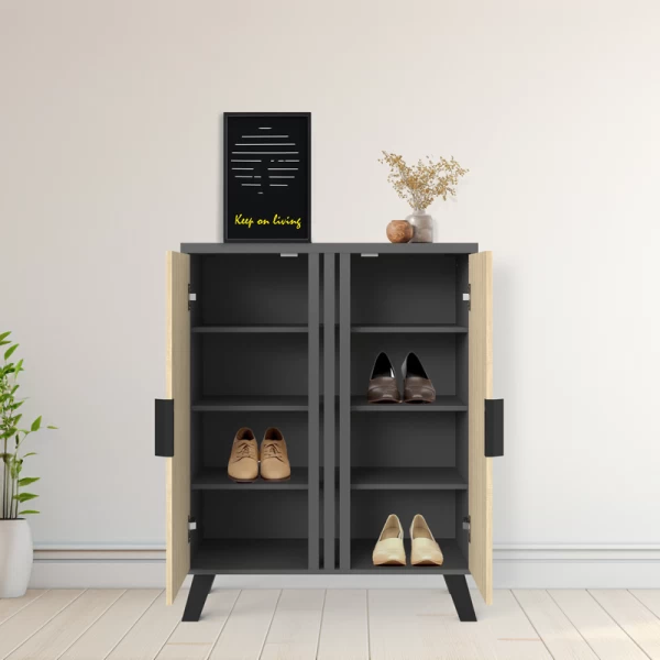Παπουτσοθήκη-Ντουλάπι Shoby Sonoma-Ανθρακί 70.5X30X91Εκ