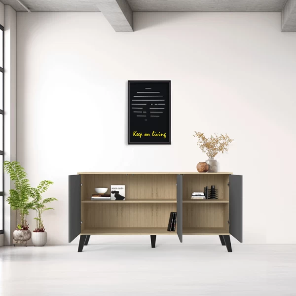 Μπουφές Billie Sonoma-Ανθρακί149X40X77Εκ