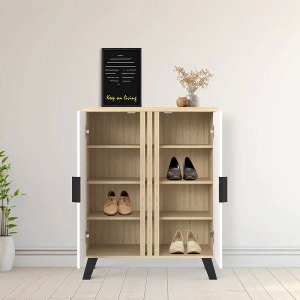 Παπουτσοθήκη-Ντουλάπι Shoby Λευκό-Sonoma 70.5X30X91Εκ