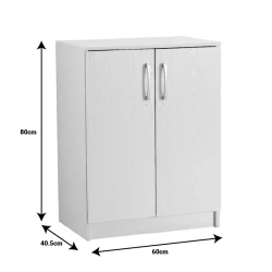 Παπουτσοθήκη-Ντουλάπι Shordo Λευκό-Oak Μελαμίνης 60X40.5X80Εκ