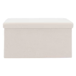 Σκαμπό-Μπαούλο Forward Ύφασμα Μπουκλέ Ivory 76.5X38X37.5Εκ