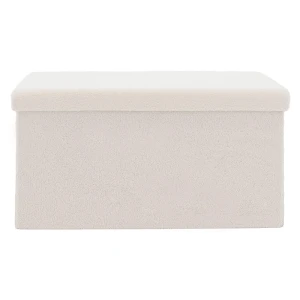 Σκαμπό-Μπαούλο Forward Ύφασμα Μπουκλέ Ivory 76.5X38X37.5Εκ