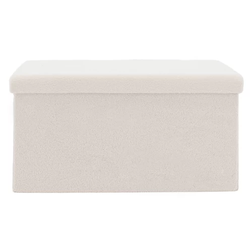 Σκαμπό-Μπαούλο Forward Ύφασμα Μπουκλέ Ivory 76.5X38X37.5Εκ