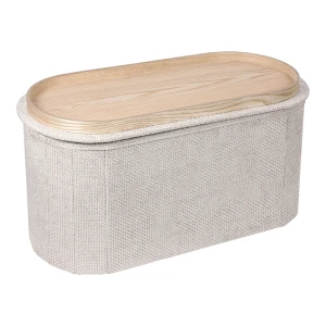 Σκαμπό-Μπαούλο Trebia Κρεμ Ύφασμα 76X38X38Εκ
