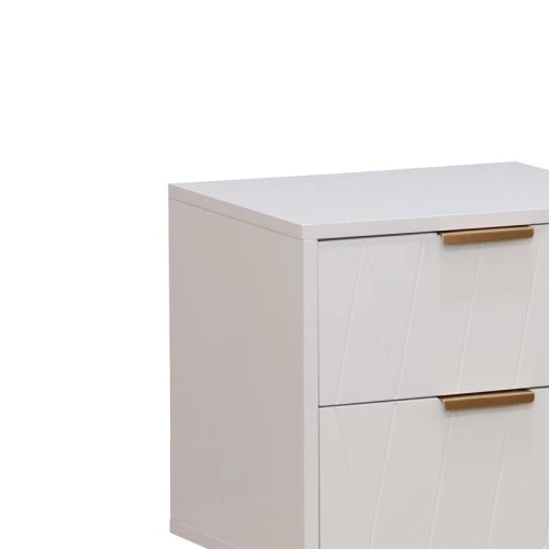Κομοδίνο Culture Με 2 Συρτάρια Λευκό-Χρυσό 40X35X52Εκ