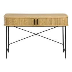 Γραφείο Εργασίας Scandi Mdf/Metal Σε Φυσική Απόχρωση Με Μεταλλικά Μαύρα Πόδια 120X60X76,5Εκ