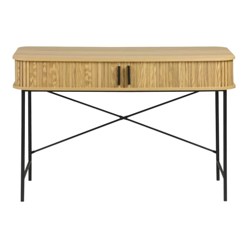 Γραφείο Εργασίας Scandi Mdf/Metal Σε Φυσική Απόχρωση Με Μεταλλικά Μαύρα Πόδια 120X60X76,5Εκ
