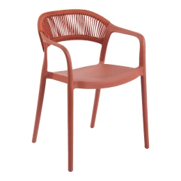 Πολυθρόνα Ankara Στοιβαζόμενη Pp-Pe Rattan Σε Terracotta Απόχρωση 54X55.5X77Εκ