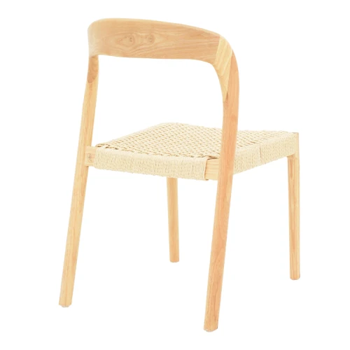Καρέκλα Tavrine Σχοινί-Rubberwood Σε Φυσική Απόχρωση 47X59X78Εκ