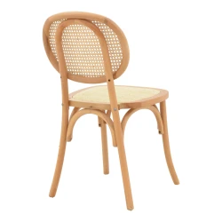 Καρέκλα Στοιβαζόμενη Zoel Ξύλο Οξιάς Και Rattan Σε Φυσική Απόχρωση 45X52X82Εκ