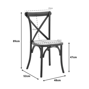 Καρέκλα Dylon Στοιβαζόμενη Ξύλο Οξιάς-Rattan Άβαφη 48X52X89Εκ
