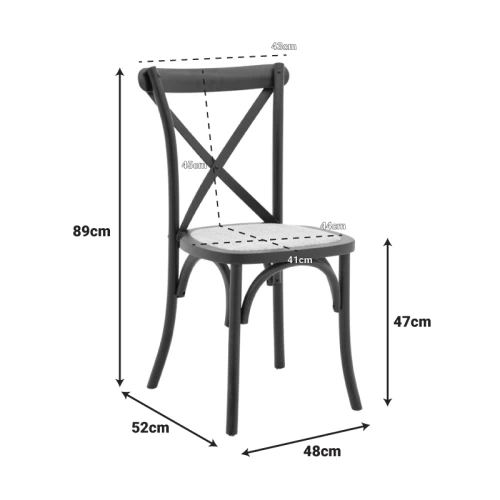Καρέκλα Dylon Στοιβαζόμενη Ξύλο Οξιάς-Rattan Άβαφη 48X52X89Εκ