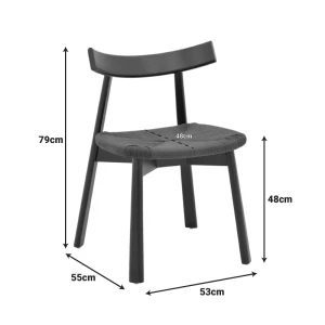 Καρέκλα Clareta Rubberwood-Σχοινί Σε Φυσική Απόχρωση 53X55X79Εκ