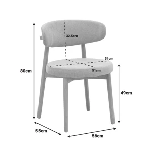 Καρέκλα Luben Ύφασμα Καφέ - Rubberwood Σε Φυσική Απόχρωση 53X54X79Εκ