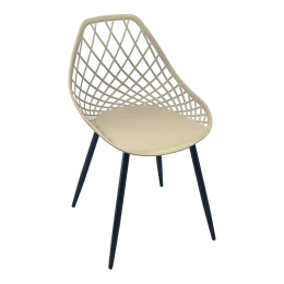 Καρέκλα Suan Cappuccino Pp-Πόδι Μαύρο Μέταλλο 49X51X86Εκ