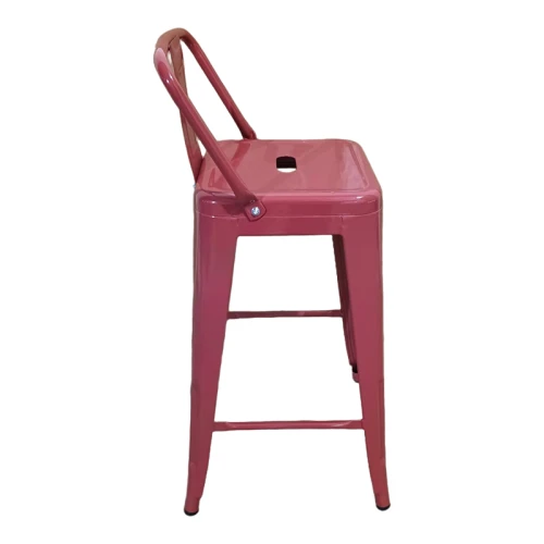 Σκαμπό Μπαρ Μεσαίου Ύψους Με Πλάτη Utopia Terracotta 42X42X86Εκ