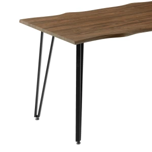 Τραπέζι Izzac Επιφάνεια Mdf Καρυδί-Πόδι Μαύρο Μέταλλο 140X80X76Εκ