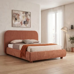 Κρεβάτι Salena Terracotta Ύφασμα 160X200Εκ
