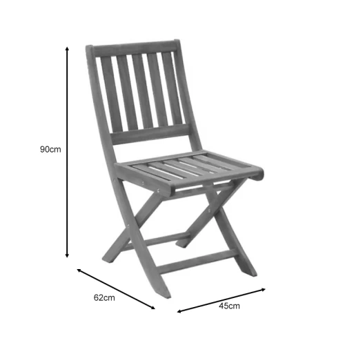 Καρέκλα Elijie Πτυσσόμενη Ξύλο Ακακίας Φυσικό 45X62X90Εκ