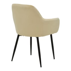 Πολυθρόνα Noor Μπεζ Βελούδο Με Πόδι Μετάλλου Σε Μαύρη Απόχρωση 58X58X86Εκ