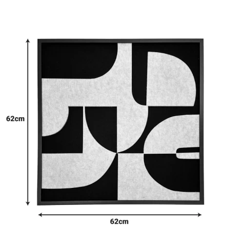 Πίνακας Με Πλαίσιο Jeire Μαύρο-Λευκό 62X2.5X62Εκ