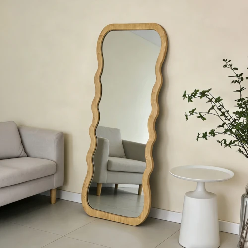 Καθρέπτης Zerbon Mdf Σε Φυσική Απόχρωση 60X1.5X155Εκ
