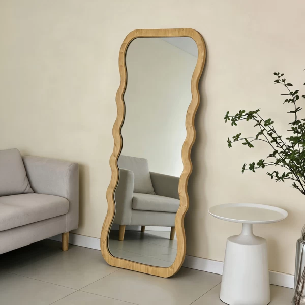 Καθρέπτης Zerbon Mdf Σε Φυσική Απόχρωση 60X1.5X155Εκ