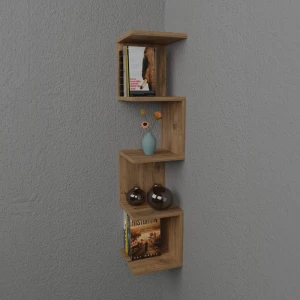 Ραφιέρα Τοίχου Zigzag Oak Μελαμίνης 25X25X109Εκ