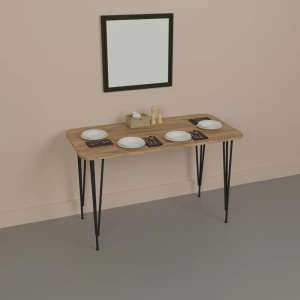 Τραπέζι Polkan Oak Μελαμίνης-Μαύρο Μέταλλο 120X60X73Εκ