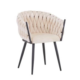 Πολυθρόνα Vivian Μπεζ Βελούδο-Πόδι Μαύρο Μέταλλο 61X55X80Εκ