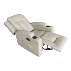 Πολυθρόνα Relax Με Μηχανισμό Massage Gessel Μπεζ Ύφασμα 80X90X98Εκ