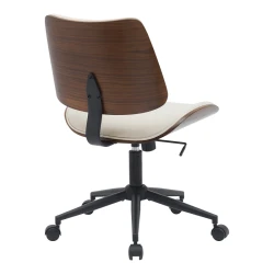 Καρέκλα Γραφείου Εργασίας Amani Μπεζ Pu-Καρυδί Plywood 52X54X90.5Εκ