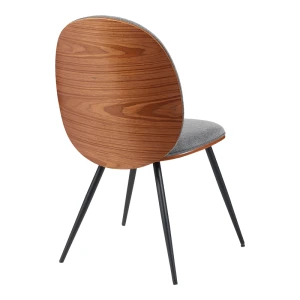 Καρέκλα Nerezy Ξύλο Σε Καρυδί Με Γκρι Ύφασμα 57.5X48X88Εκ