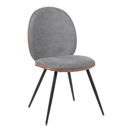 Καρέκλα Nerezy Ξύλο Σε Καρυδί Με Γκρι Ύφασμα 57.5X48X88Εκ