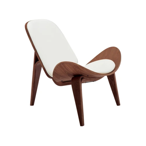 Πολυθρόνα Vilma Pu Μπεζ- Plywood Καρυδί 90X76.5X74.5Εκ
