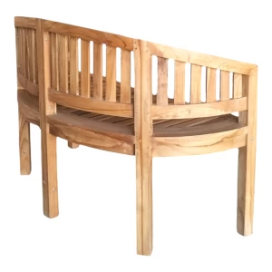 Καναπές Διθέσιος Coren Φυσικό Teak Ξύλο 130X61X87Εκ