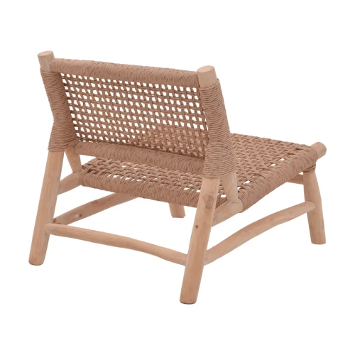 Πολυθρόνα Wanderlene Σκελετός Teak Ξύλο Με Σχοινί Σε Φυσική Απόχρωση 67X79X68Εκ