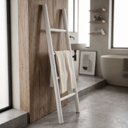 Σκάλα Morjeve Teak Ξύλο Σε White Wash Απόχρωση 45X6X150Εκ