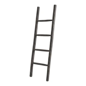 Σκάλα Morjeve Μαύρο Teak Ξύλο 45X6X150Εκ