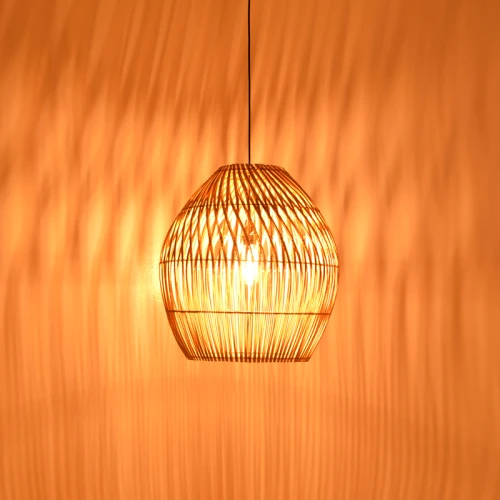 Φωτιστικό Οροφής Irden Inart Rattan Σε Φυσική Απόχρωση Φ50X40Εκ