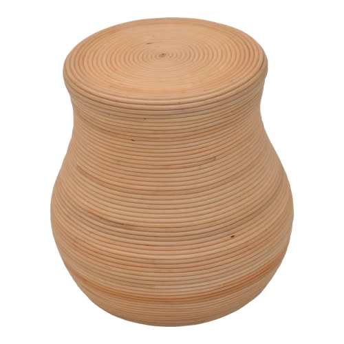 Σκαμπό Bulaten Inart Rattan Σε Φυσική Απόχρωση Φ45X45Εκ