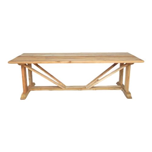 Τραπέζι Smarious Teak Ξύλο Σε Φυσική Απόχρωση 250X100X78Εκ