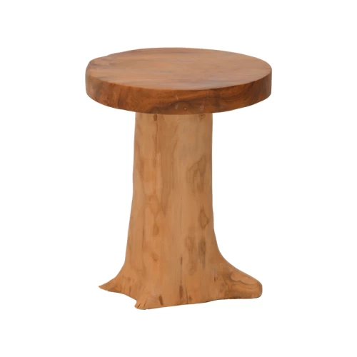 Σκαμπό Feranto Teak Ξύλο Σε Φυσική Απόχρωση Φ35X45Εκ