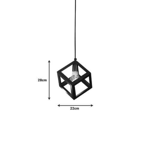 Φωτιστικό Οροφής Kibe Μαύρο Μέταλλο 22X28Εκ