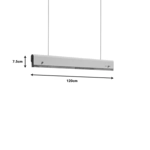 Φωτιστικό Οροφής Rafmole Led Λευκό Μέταλλο-Ξύλο 120X7.5Εκ