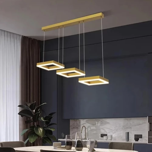 Φωτιστικό Οροφής Τρίφωτο Benor Led Μέταλλο Χρυσό 70X20X15Εκ